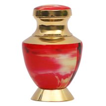 HANDTECHINDIA Cremation Urn Memorial Container Jar Pot Brass Small Keepsake Crem - £25.69 GBP