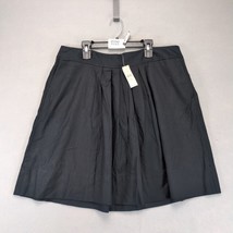NWT Ann Taylor Loft Black Pleated A-Line Mini Skirt Sz 12 Pockets Side Z... - €23,97 EUR