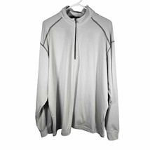 Tommy Armour Dri Logic Mens Half Zip Long Sleeve Shirt Light Gray Black ... - $11.88