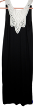 Women&#39;s Size Medium, Black/White Crochet Back Maxi Dress, Merona - £12.97 GBP