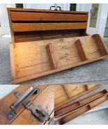 LARGE Antique Primitive wood carpenters tool box DRAWERS Ohio AMISH COUNTRY - $299.99