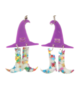 Halloween Earrings Witches Hat and Stockings NEW Lightweight 2.5 Inch Drop - $6.99