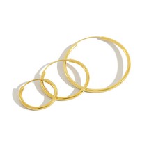 S&#39;STEEL 925 Silver Large Hoop Earrings Gold Simple Designer For Women Casual Per - £16.36 GBP