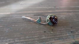 Vintage Enamel Rose Lapel Pin 4cm - $9.89