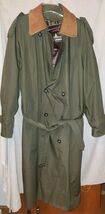 Vintage Mens London Fog Towne Trench Coat Zip Out Lining 44 Long  Green - $44.99