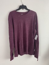 NWT Abound Men’s T-Shirt Long Sleeve Purple Barrel White Spacedye Size XXL - £8.87 GBP