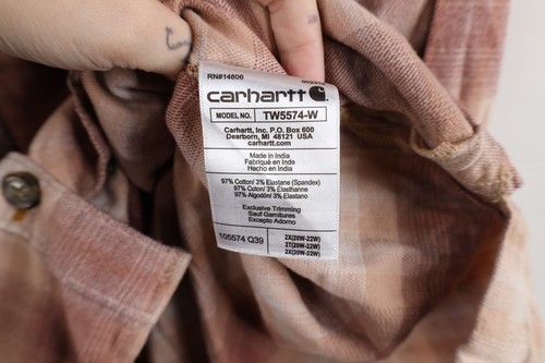 Vtg Y2K Carhartt Womens 2X Loose Fit Rugged Flex Flannel Collared Button Shirt Item image 11