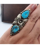Vintage Beautiful Natural Arizona Blue Turquoise Ring free Size Adjustable - $1,401.08 MXN