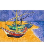 Framed canvas art print giclée Fishing Boats on the Beach at Saintes Mar... - $39.59+