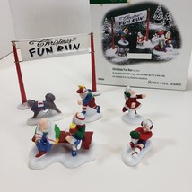 Dept 56 North Pole Series CHRISTMAS FUN RUN Set of 6 Accessories Village 56434 - £15.28 GBP