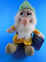 Sleepy Dwarf 10&quot; Sitting with Hat Plush Walt Disney 7 Dwarfs Mint Tagged - $13.85