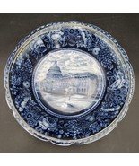 Rare Antique c.1900 Royal Staffordshire England Flow Blue U.S. Capital Bowl - $67.82 CAD
