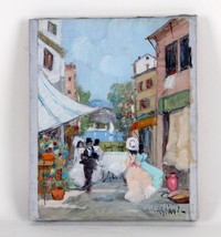 Untitled Street Scene by A. Gagliani Oil Painting on Canvas 10&quot; x 12&quot; Unframed - £1,065.69 GBP