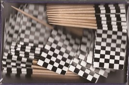 One Box of 100 Black and White Toothpick Flags, 100 Small Mini Cupcake F... - $147.25 MXN