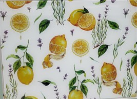 Rectangle Glass Cutting Board(16&quot;x12&quot;)CITRUS Fruits,Lemons &amp; Flowers,Rama Design - £14.32 GBP