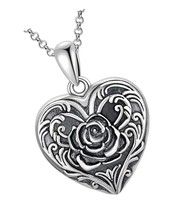 Sunflower/Rose/Daisy Heart Locket Necklace That to - $185.22