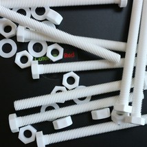 10x White PP Screws Plastic Nuts &amp; Bolts, Washers, M8 x 100mm, Anti-Corr... - $26.15
