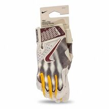 Nike Alpha Elite Batting Gloves Mens Medium Maroon Gold White Dri-FIT Mi... - $65.99