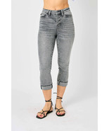 Judy Blue Full Size Button Fly High Waist Cuffed Capris - $85.85 CAD