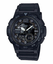 Casio - AEQ100W-1BV - Men&#39;s Quartz Analog-Digital Resin Watch - Black - £29.86 GBP