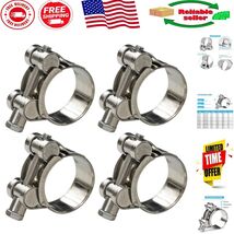 Versatile T-Bolt Hose Clamps 32-35mm, Stainless Steel Adjustable - 4 Pack - $39.71 CAD