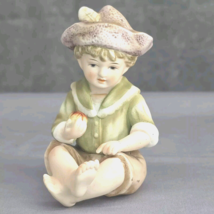 Vintage Andrea Sadek Porcelain Bisque Boy Piano Baby 4.5” Figurine #6682 Japan - £9.96 GBP