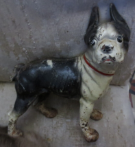 Hubley Boston Terrier Dog 10&quot; Cast Iron Heavy Doorstop Statue Black &amp; White - £73.34 GBP