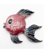 Vintage Ceramicraft California Pottery Large Iridescent Pink Fish Decor ... - $59.99