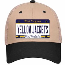 Yellow Jackets West Virginia Novelty Khaki Mesh License Plate Hat - £22.77 GBP