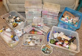 HUGE Lot Beads Findings Charms Cording Jewelry Making Supplies Business 70lb!! - £776.70 GBP
