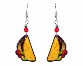 Taco Graphic Dangle Earrings - Womens Fashion Handmade Jewelry Food Them... - $17.81