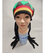 Adult Rasta Jamaican Hat Dread Locks Wig Bob Marley Fancy Knitted Cap Ca... - $180.09 MXN