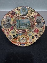 Cigar Band Dish 7” Glass Plate Ashtray Vintage - $237.75 MXN