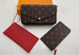 new fashion  three piece high quality chain bag real leather women handbag with  - £74.43 GBP