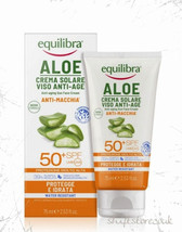 Equilibra Natural Face Cream Spf 50+ Aloe Anti-Age Sun Face Cream 75ml |Original - £20.28 GBP