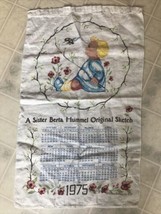 Vintage Sister Berta Hummel Linen Kitchen Towel Calendar 1975 The Bumble... - $18.27