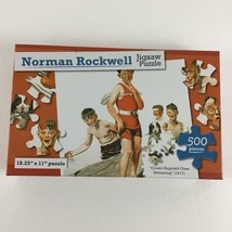 Norman Rockwell Jigsaw Puzzle 500 Piece Cousin Reginald Goes Swimming Ne... - $19.75