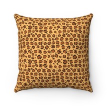 Leopard Animal Print Saffron Spun Polyester Square Pillow - £17.28 GBP+