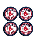 Boston Red Sox Set of 4 Round  4&quot; Neoprane Rubber Coasters - £9.31 GBP