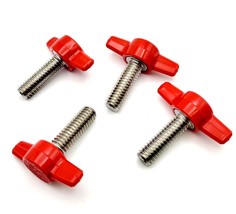 5/16&quot; x 1&quot; Thumb Screw T Bolts Red Butterfly Tee Wing Knob Stainless 4 Pack - $12.76
