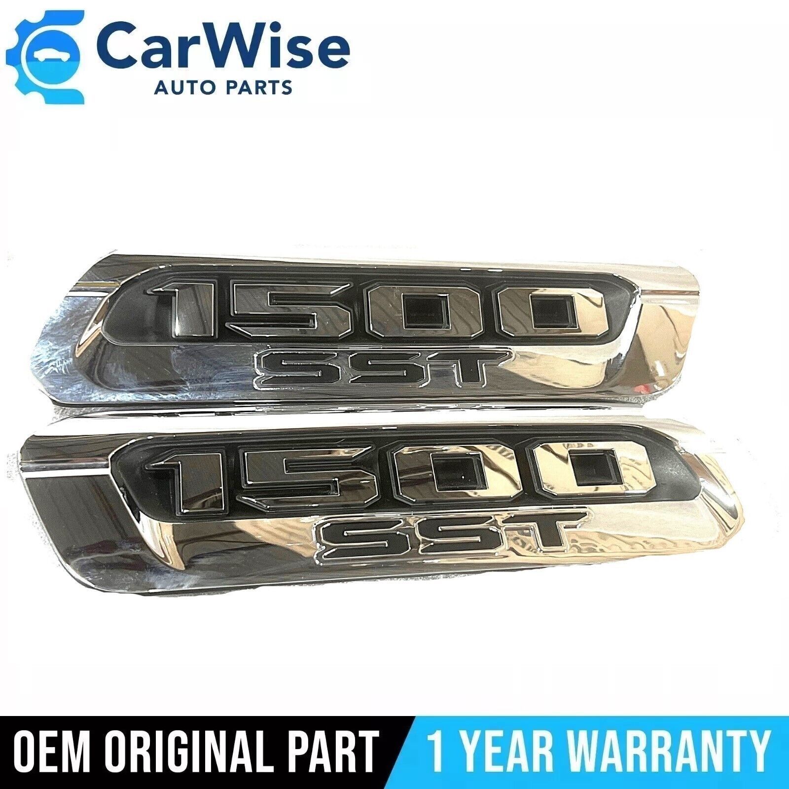 New Mopar Dodge Ram 1500 SST Chrome Hood Nameplate Set 2 68563849AB 6856... - $56.06