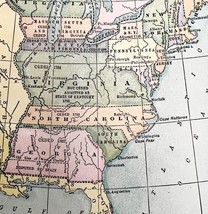 Map 1942 State Claims Western Lands c1783-1802 5.5 x 9&quot; History Ephemera... - €17,35 EUR