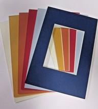 Picture Frame Mats 4x6 for 2.5x3.5 ACEO photo  Retro 1970&#39;s colors SET OF 6 - $6.95
