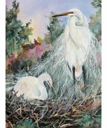 B Sumrall Egret&#39;s Nest Signed Art Print Birds - $111.14 CAD