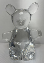 LARGE 6.75in Daum Nancy TEDDY BEAR Crystal Figurine MCM Vintage Glass SI... - £48.56 GBP