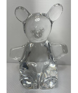 LARGE 6.75in Daum Nancy TEDDY BEAR Crystal Figurine MCM Vintage Glass SI... - £48.55 GBP