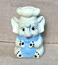 Vintage Kitsch Hand Painted Bibbed Elephant Vase Planter AS IS READ - £17.06 GBP