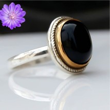 Black Onyx Gemstone 925 Silver Ring Handmade Jewelry Ring All Size - £7.34 GBP