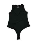 Reoria Bodysuit Womens L Black Square Neck Tank Sleeveless Form Fitting - $15.47 CAD