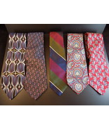 5 MENS NECK TIES 100% Pure SILK Paisley Stripes and Geometric Patterns  - $16.82